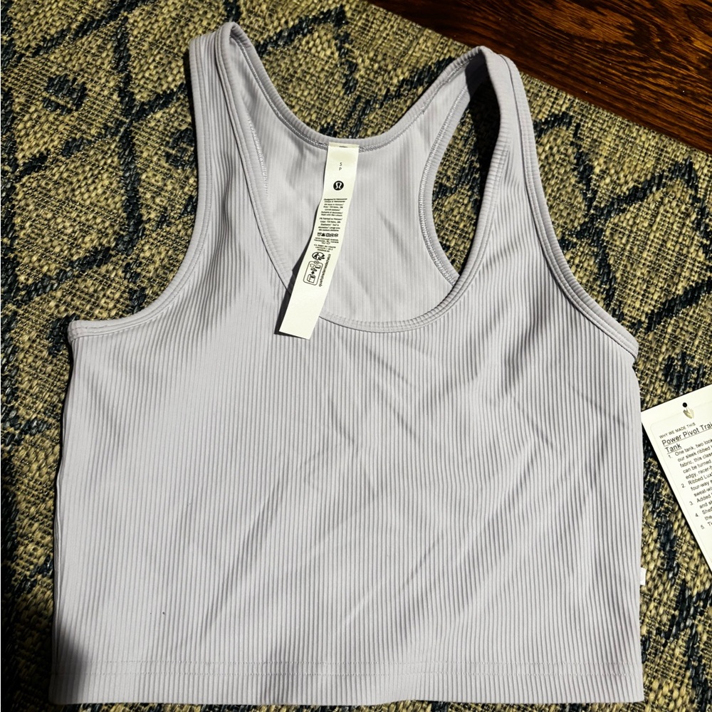 Lululemon NWT Light Purple Ribbed Tank Top- cropped